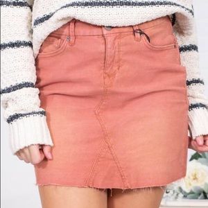 Dear John Rusty Peach Corduroy Skirt